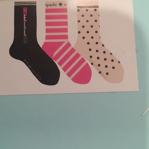 Kate Spade boxed crew socks 3 pairs - Picture 3 of 3